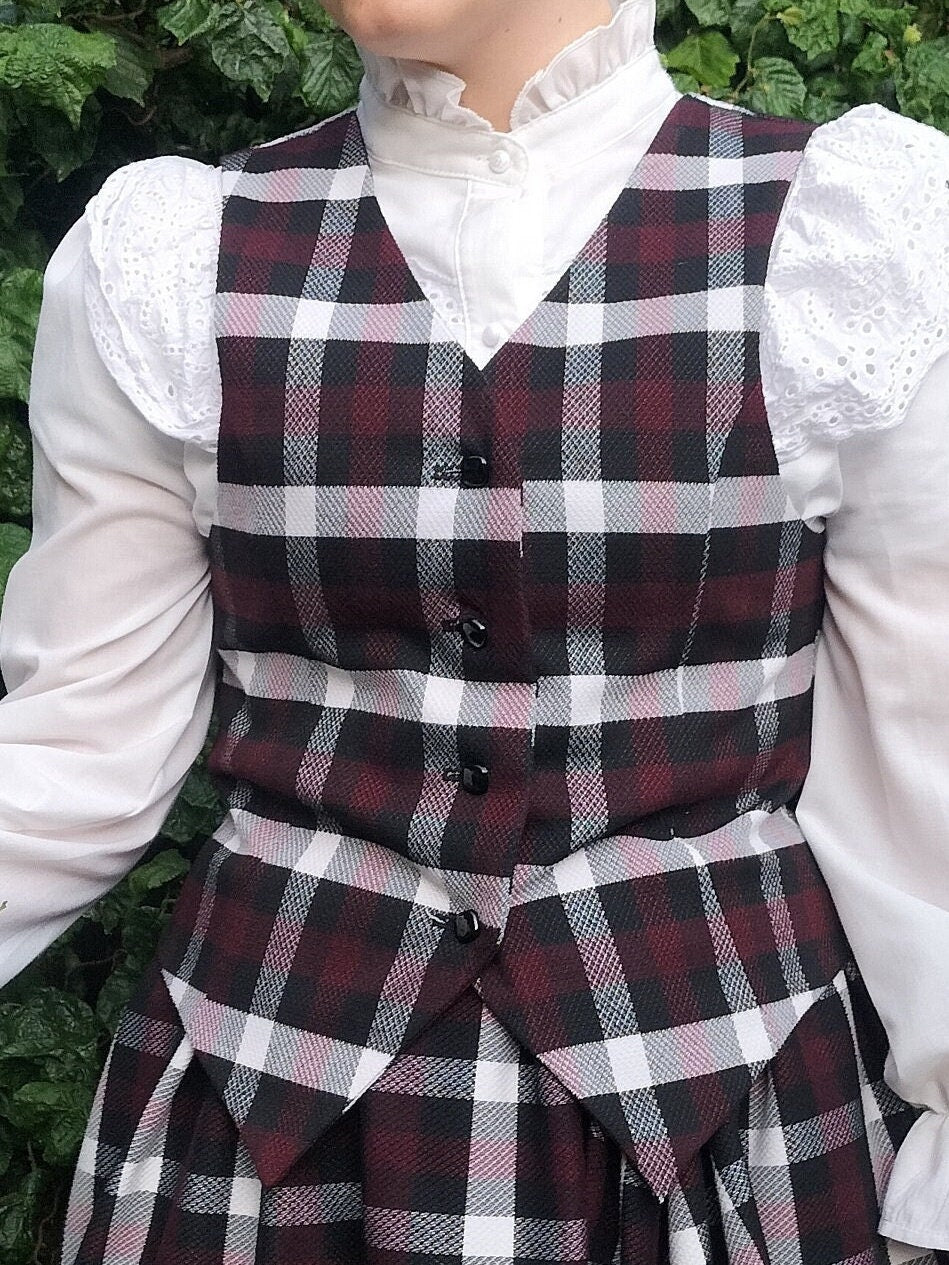 Handmade - synthetic tartan waistcoat