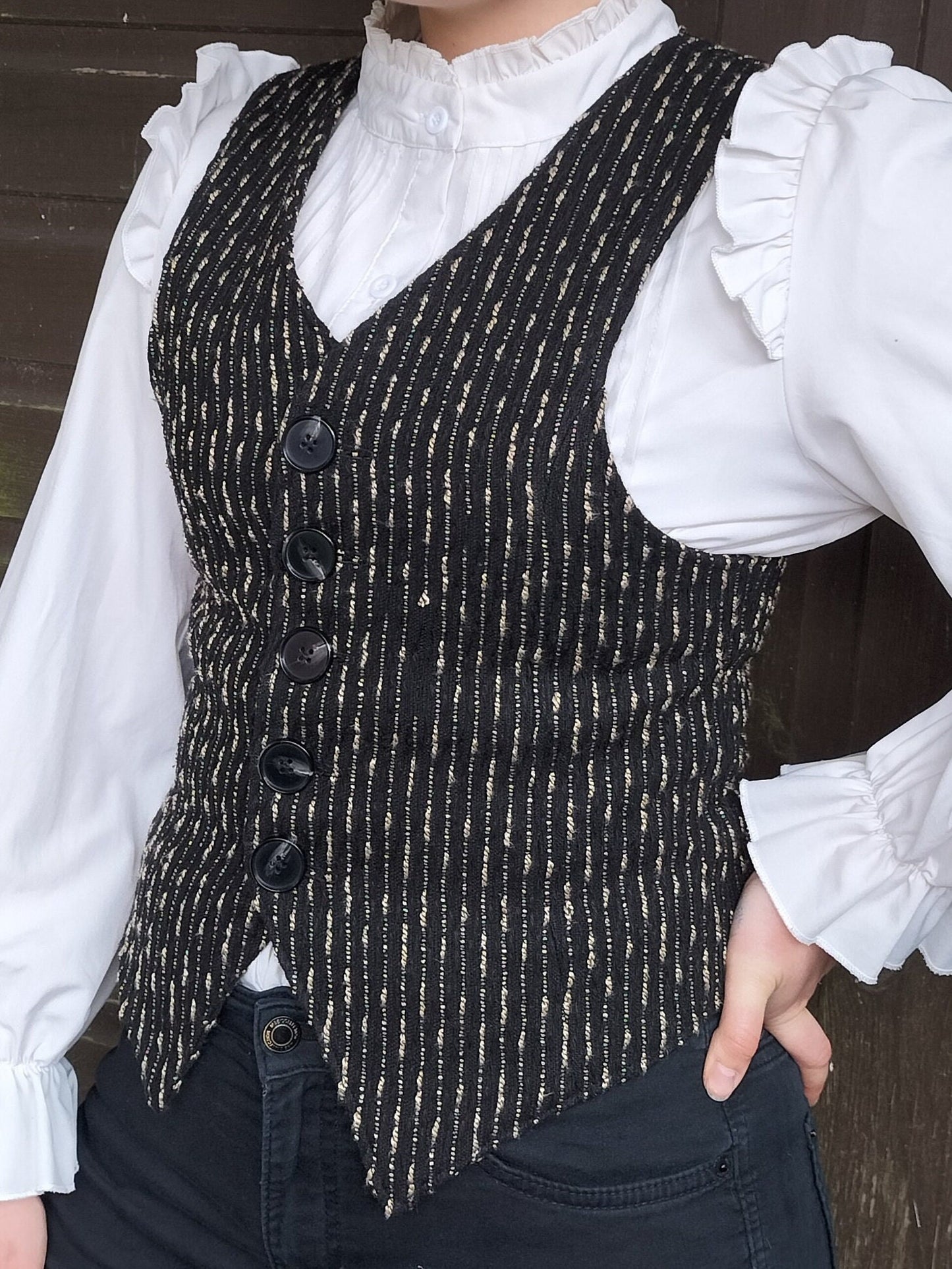 Handmade - Striped synthetic wool waistcoat