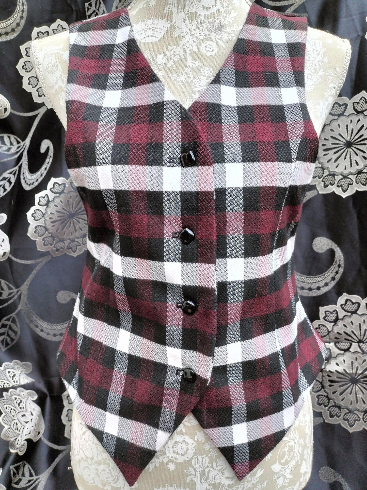 Handmade - synthetic tartan waistcoat